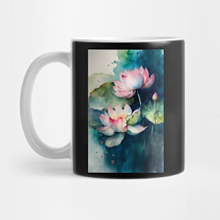 Lotus Watercolor Background Mug